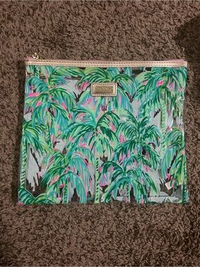 Lilly Pulitzer Beach Day Palm Print Clear Cosmetic Pouch